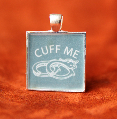 cuff me wrist restraints keychain pendant